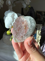 Pink Druzy Rainbow Amethyst Heart