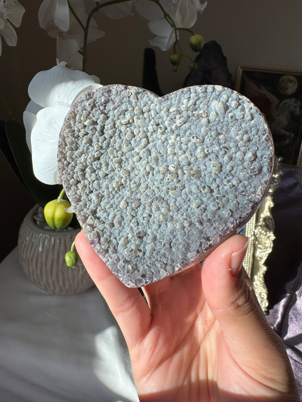Rare Blue Amethyst Heart