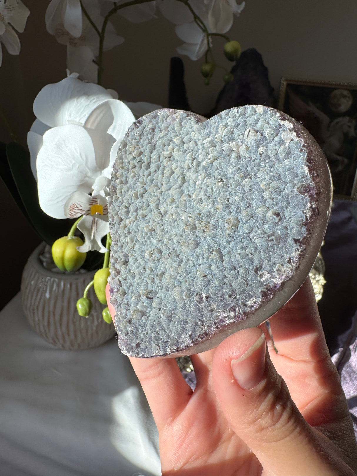 Rare Blue Amethyst Heart