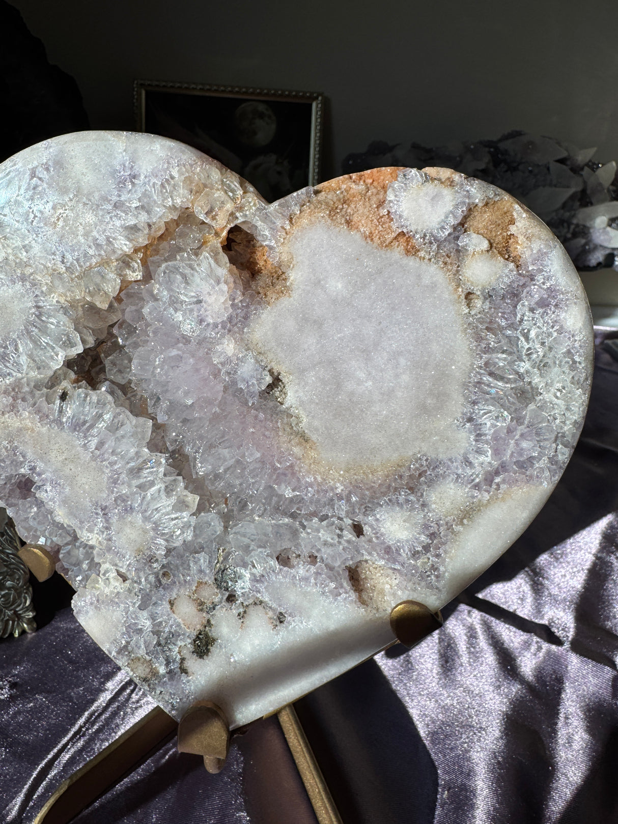 XL Lavender Pink Amethyst Heart