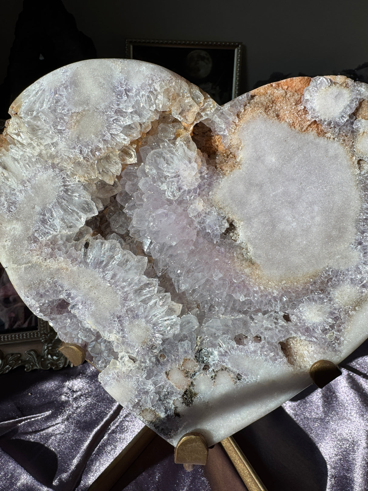 XL Lavender Pink Amethyst Heart