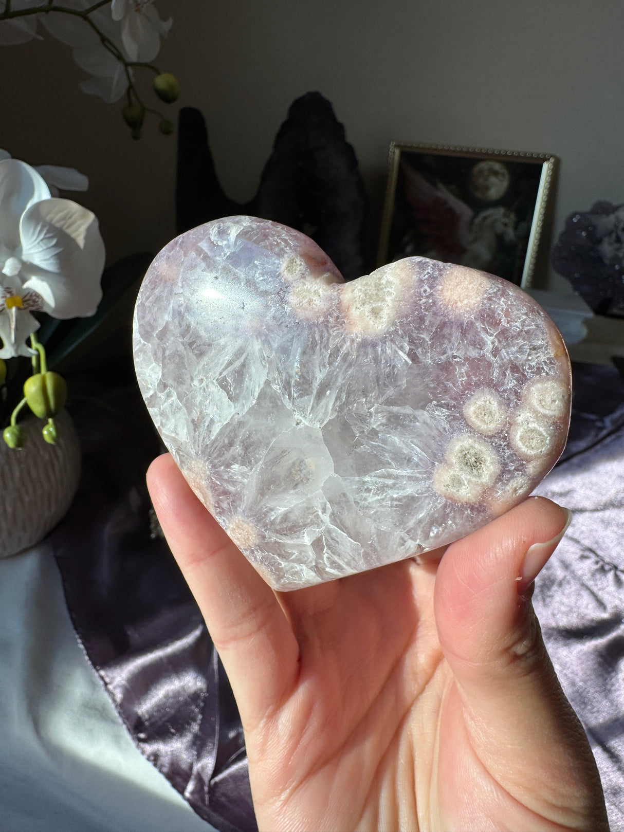 HQ Flower Agate Heart