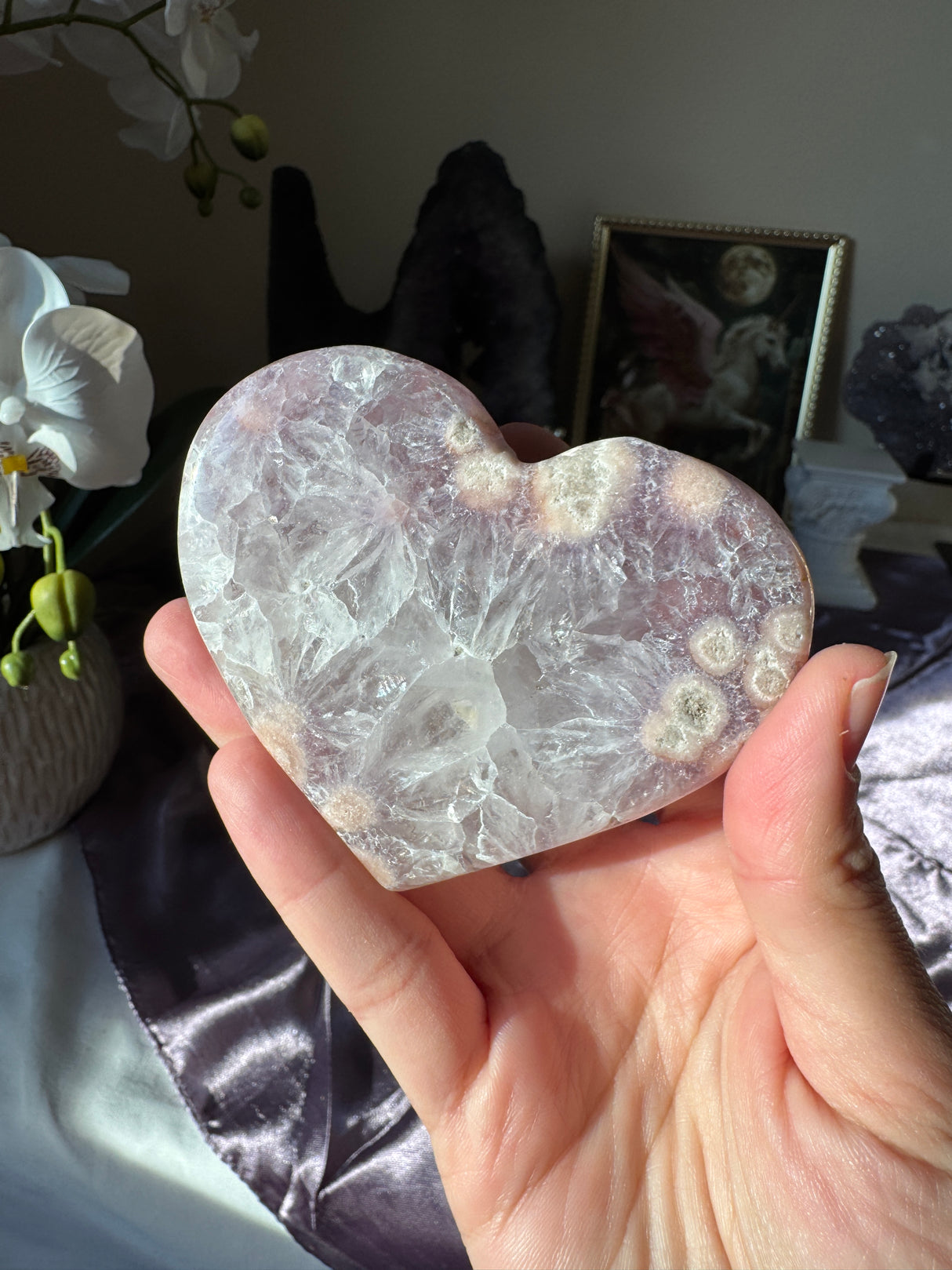 HQ Flower Agate Heart