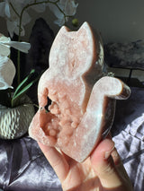 Druzy Pink Amethyst Kitty