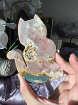 Druzy Pink Amethyst Kitty