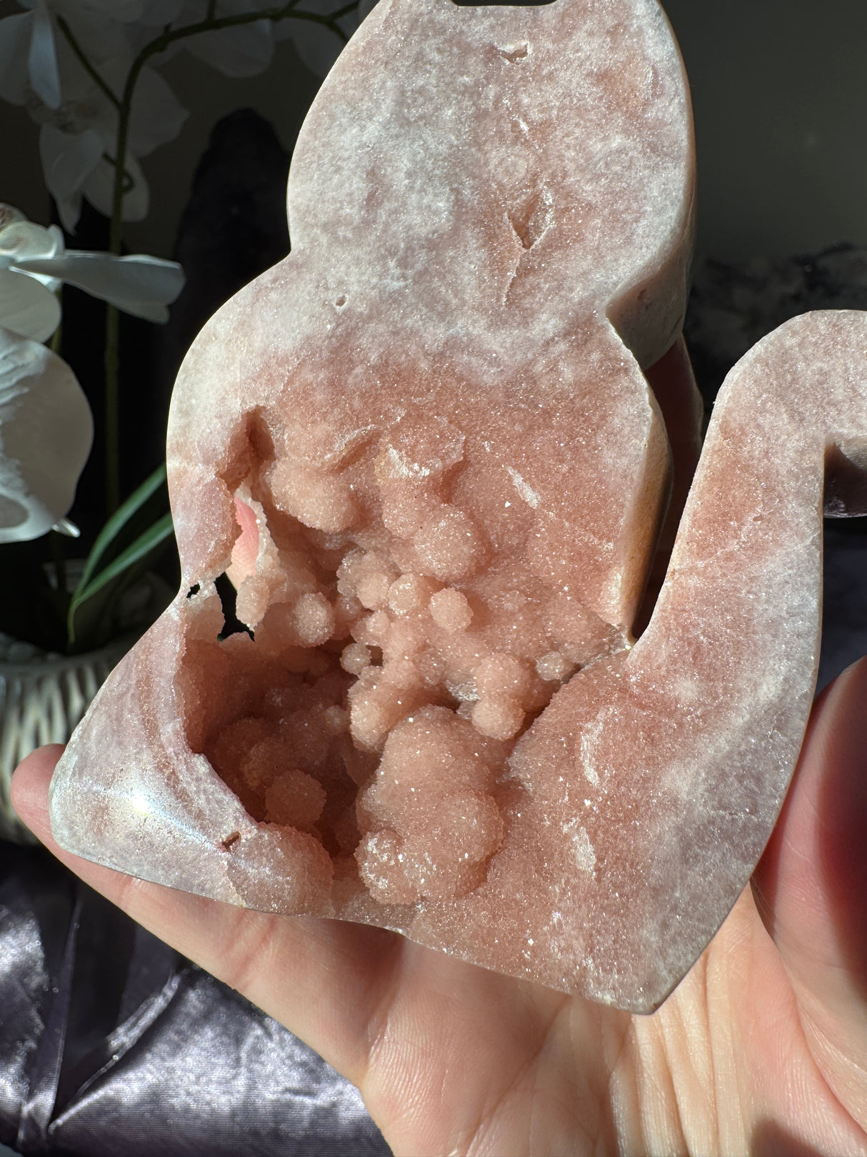 Druzy Pink Amethyst Kitty