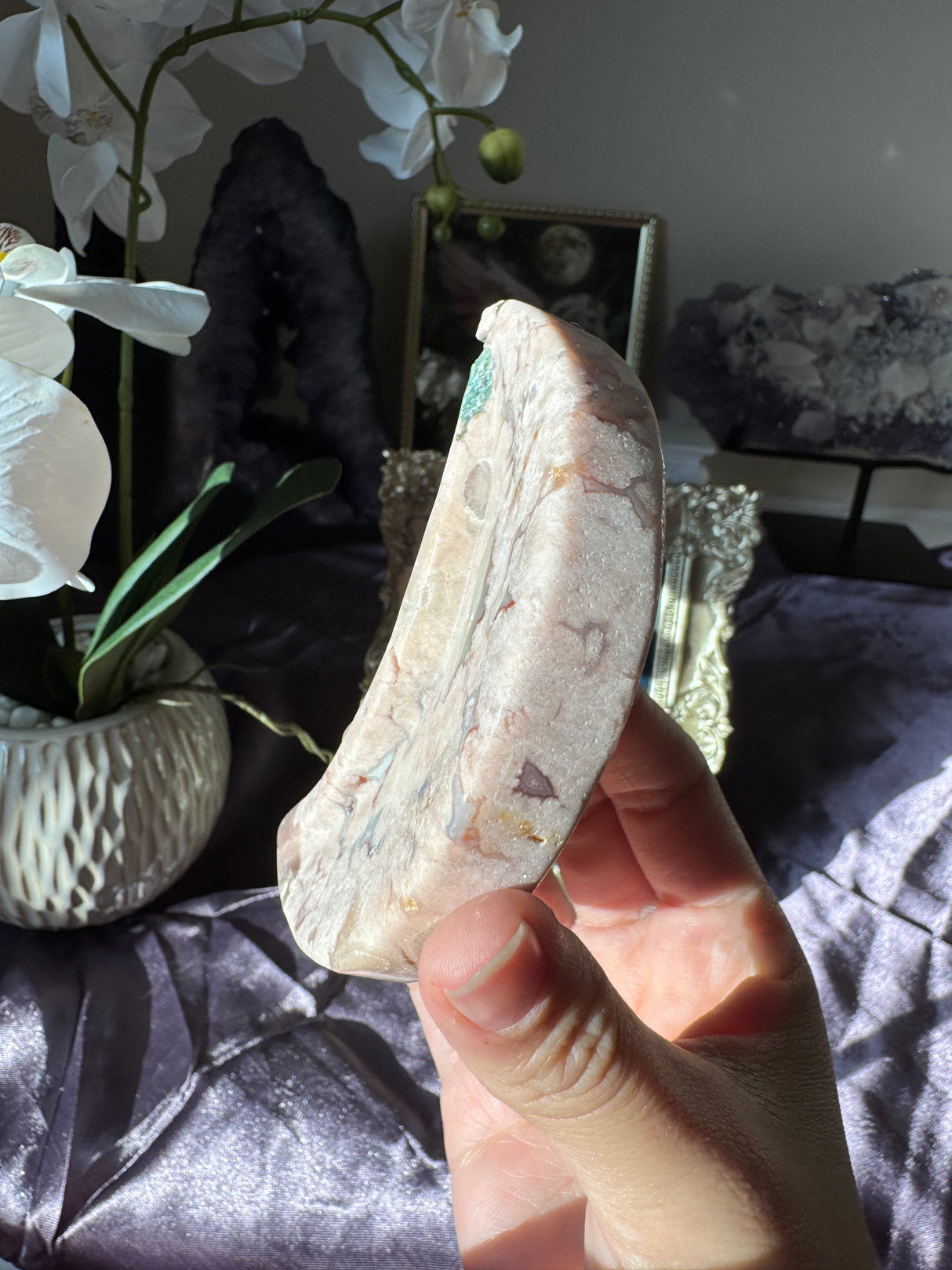 Pastel Flower Agate Moon