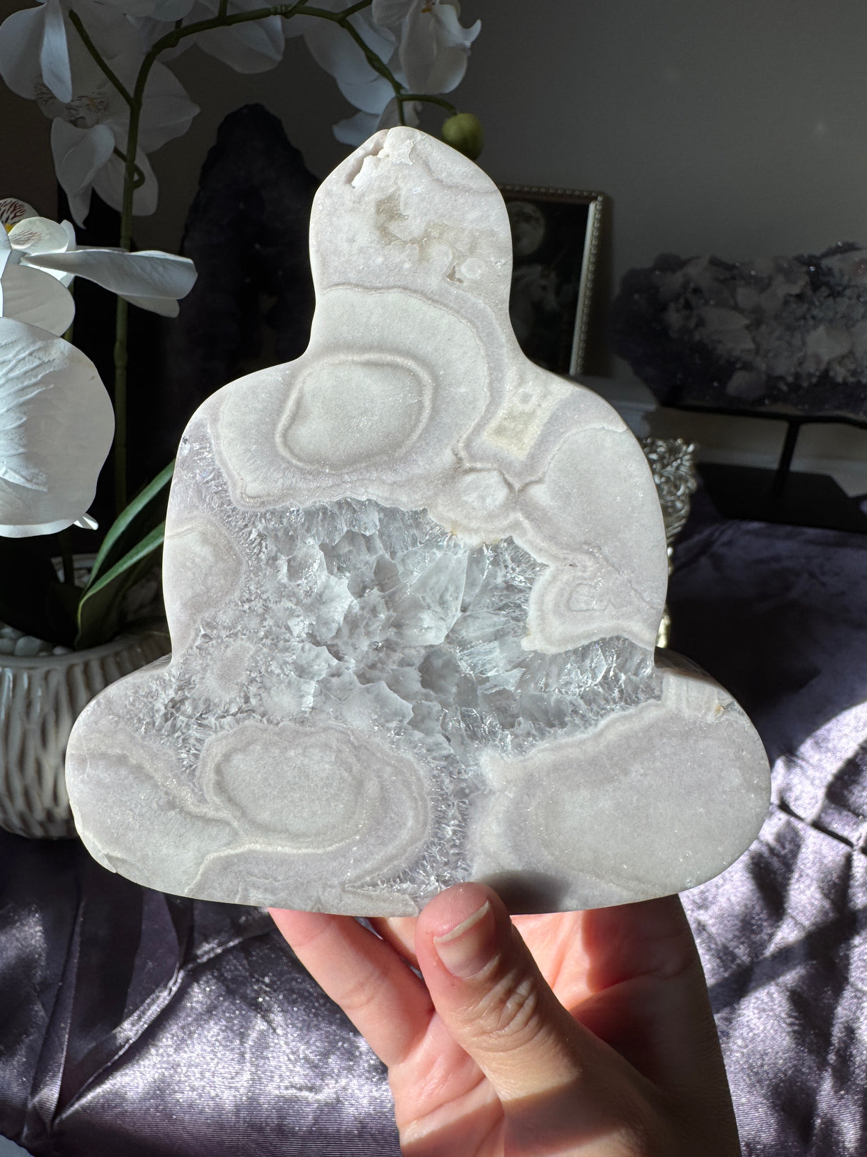 Pastel Pink Amethyst Buddha