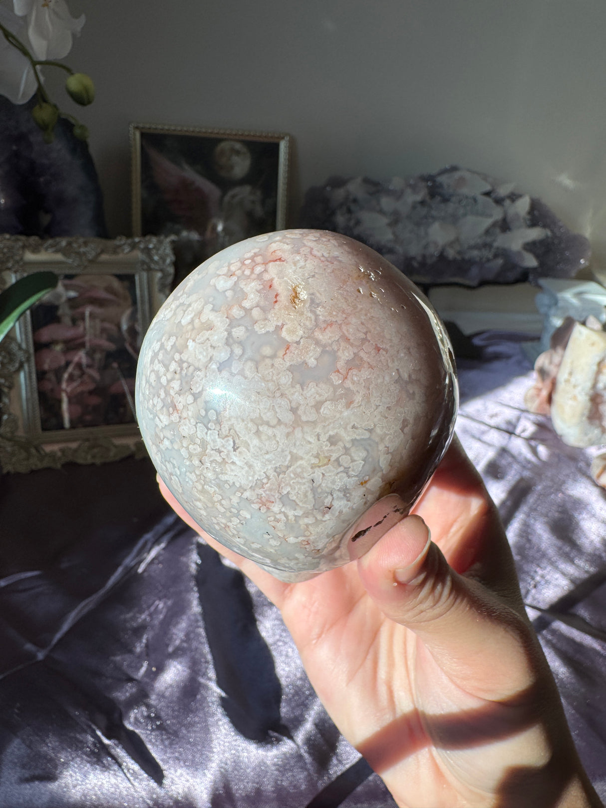 Pastel Flower Agate Mushroom