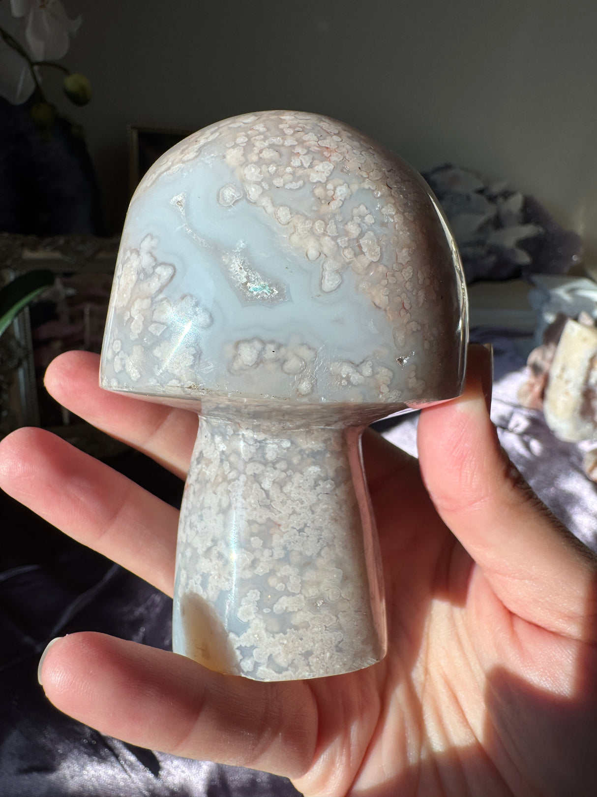 Pastel Flower Agate Mushroom