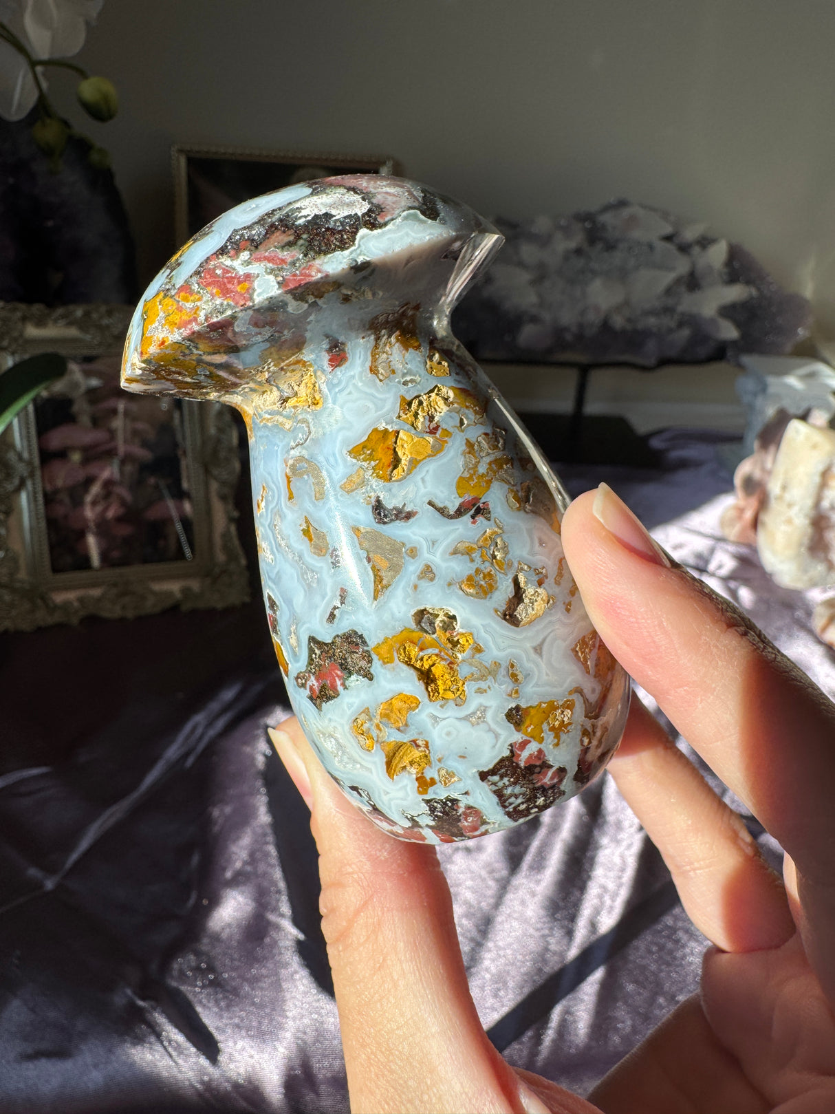 Druzy Sea Jasper Mushroom