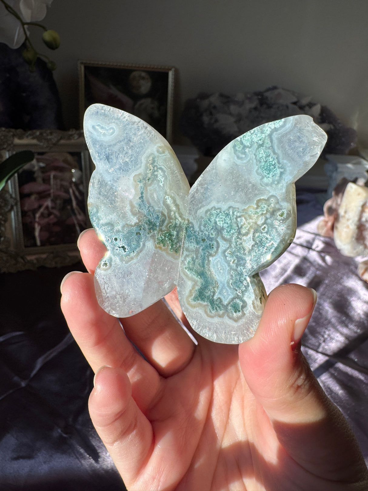 Moss Agate Butterflly