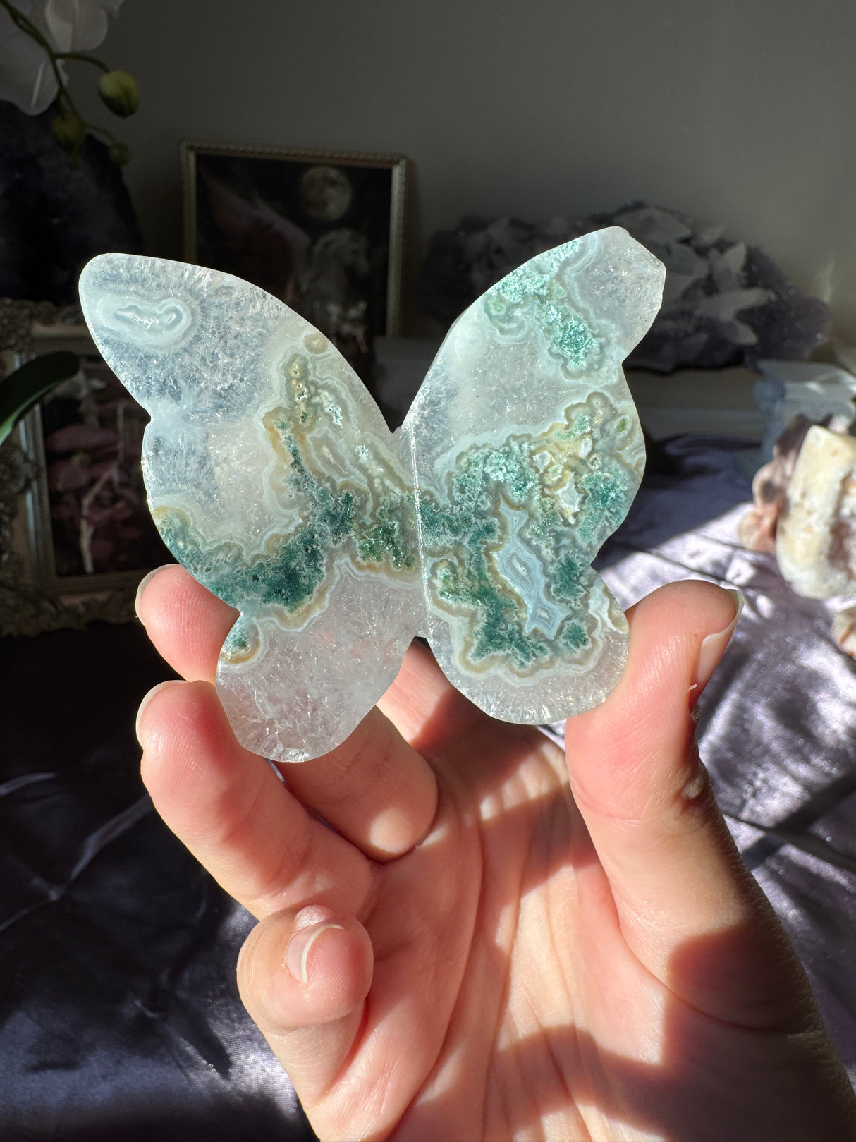 Moss Agate Butterflly