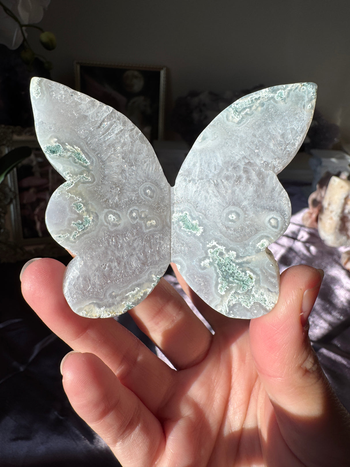 Moss Agate Butterflly