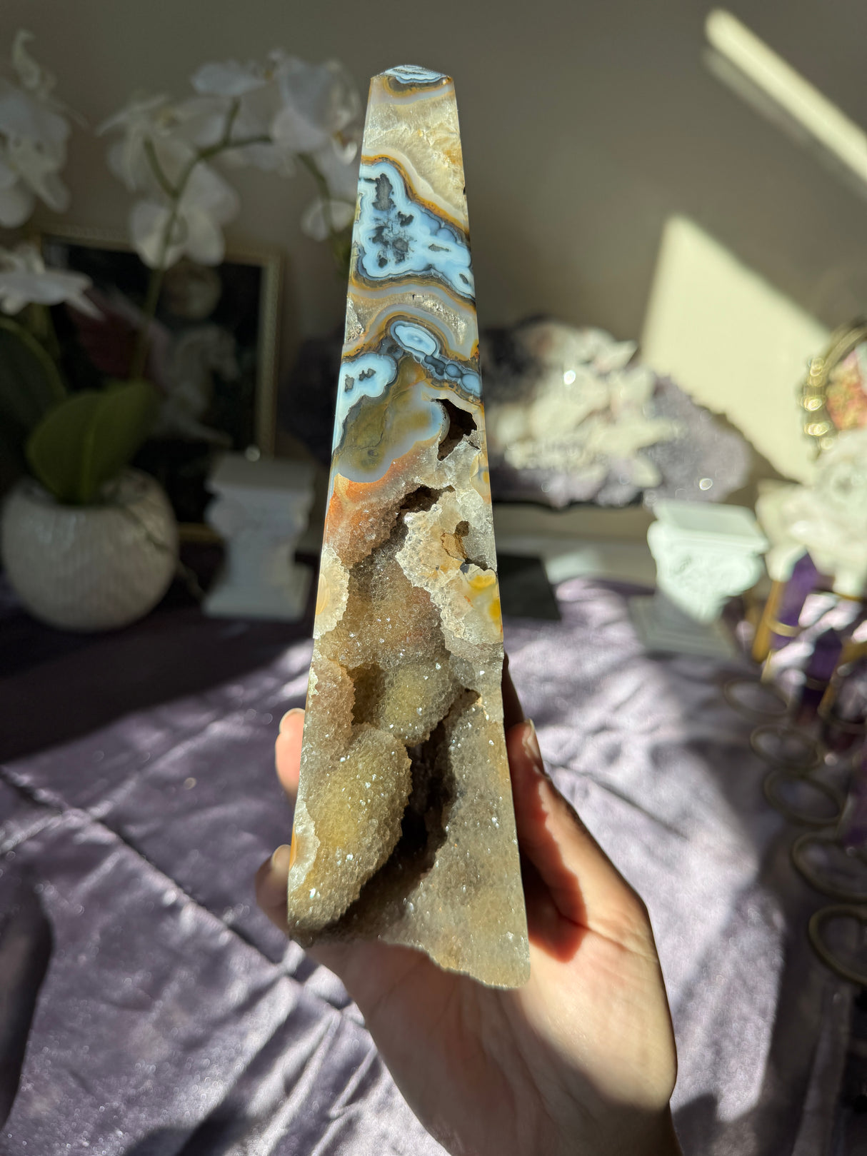 Druzy Agate Obelisk
