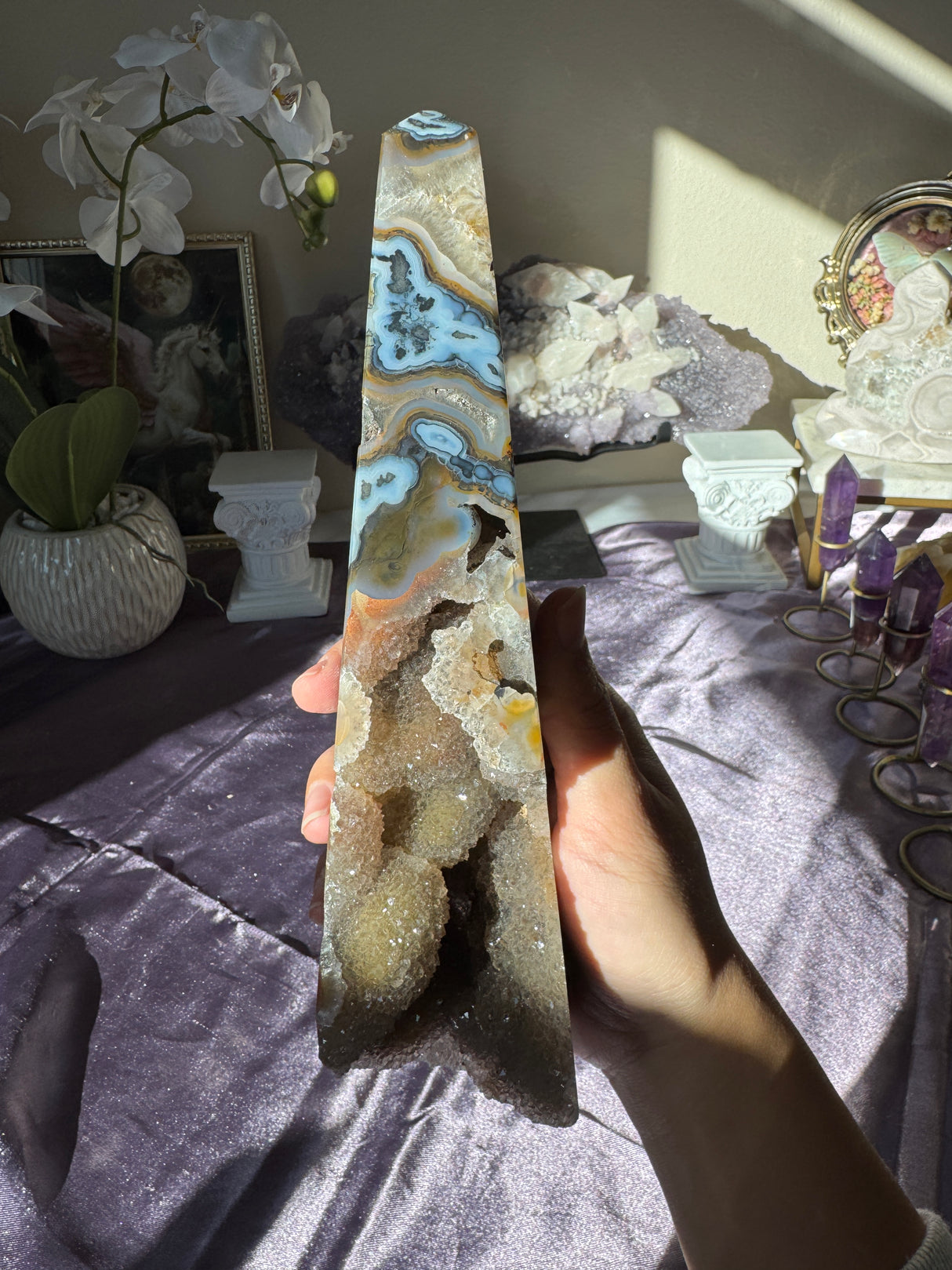 Druzy Agate Obelisk