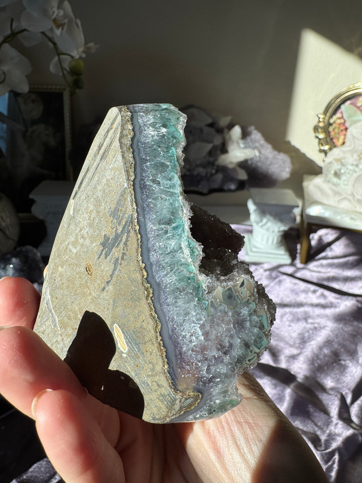 Druzy Rainbow Amethyst Cut Base