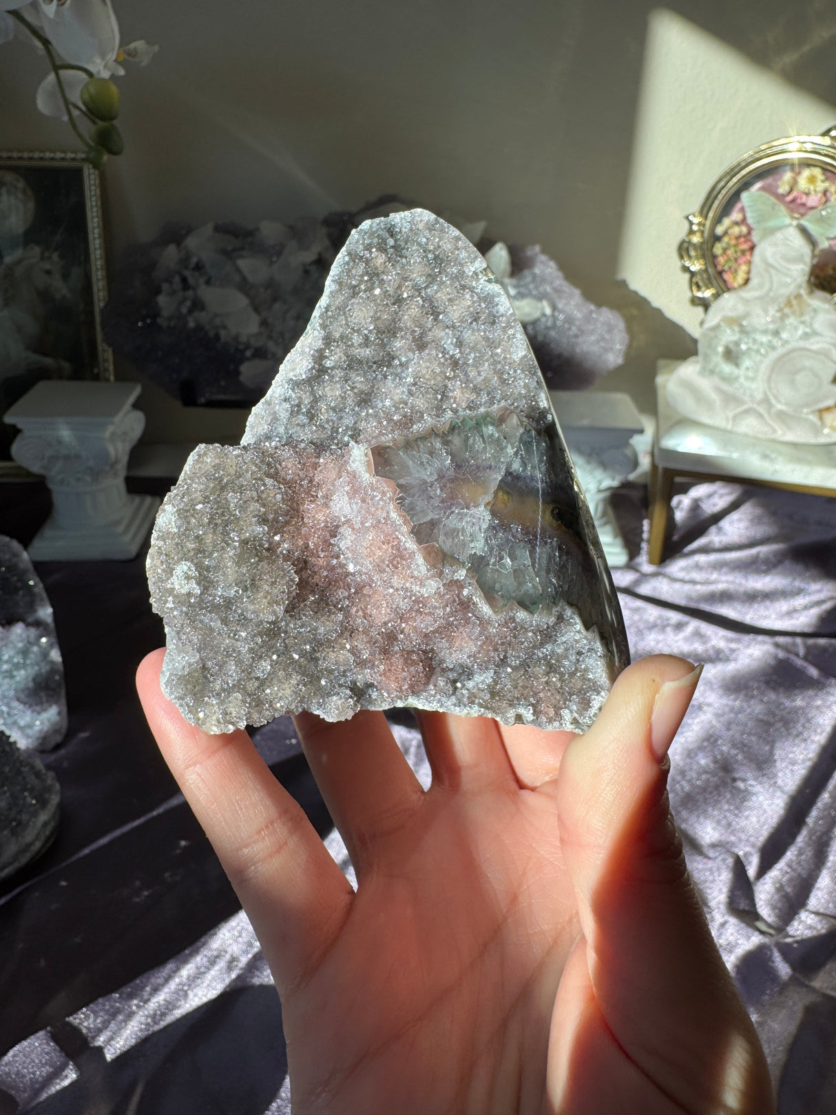 Druzy Rainbow Amethyst Cut Base