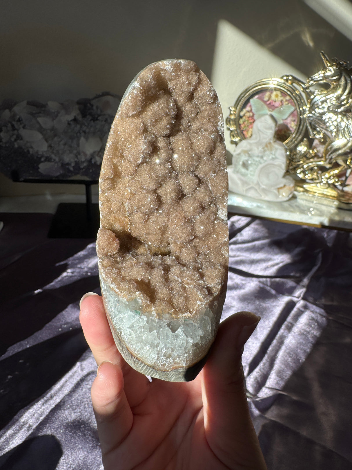 Sugar Druzy Rainbow Amethyst Cut Base