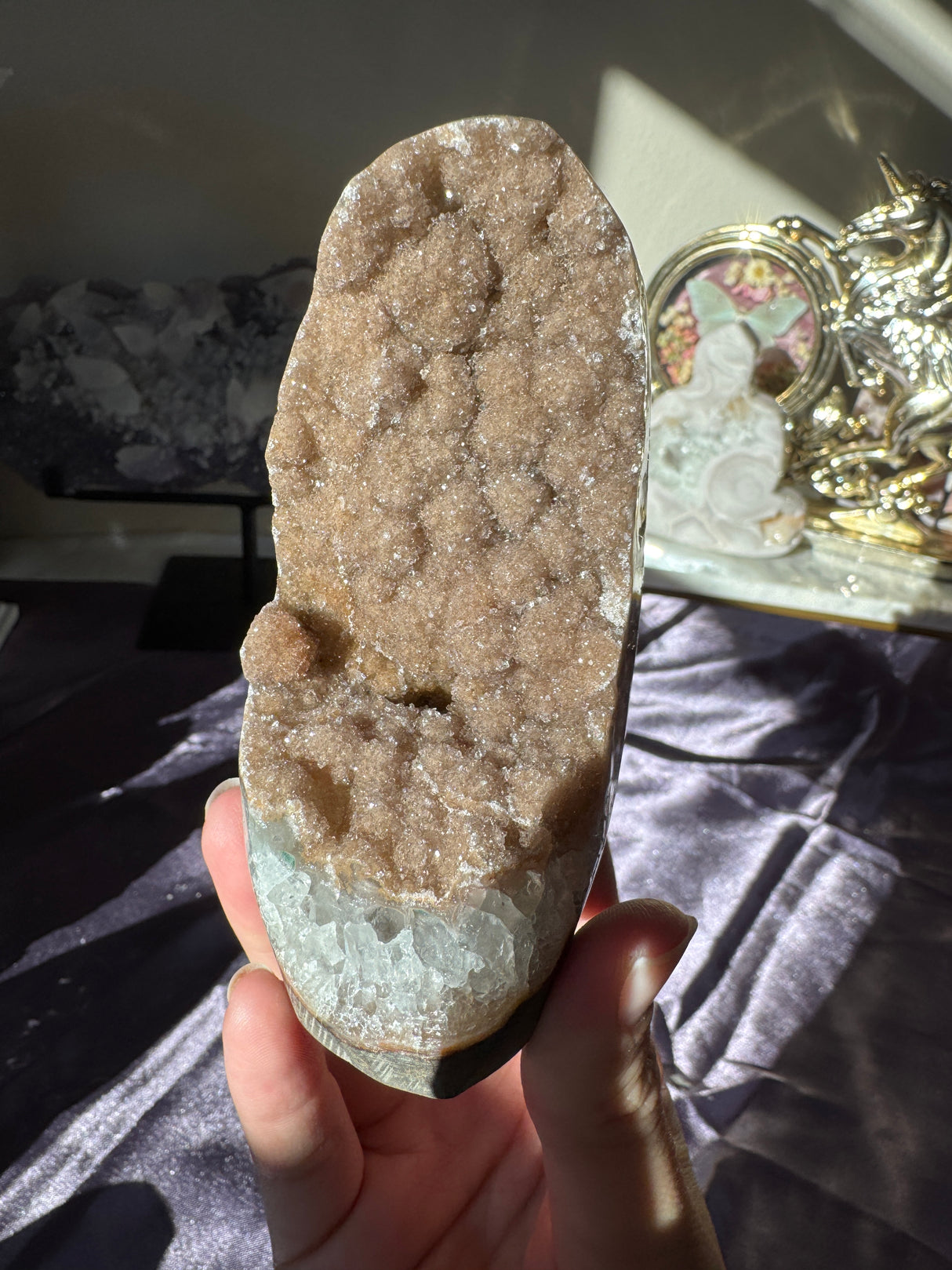 Sugar Druzy Rainbow Amethyst Cut Base