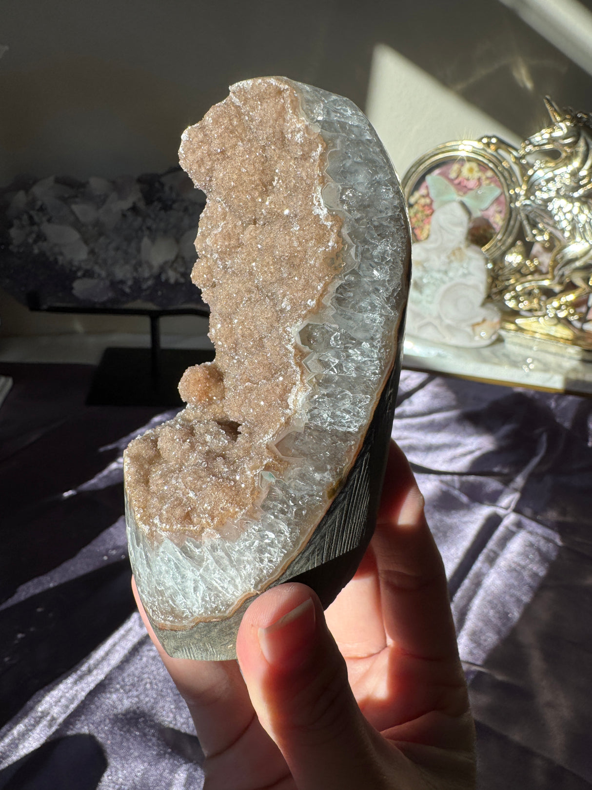 Sugar Druzy Rainbow Amethyst Cut Base