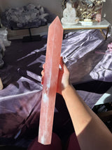 XL Juicy Rose Quartz Tower (imperfect)