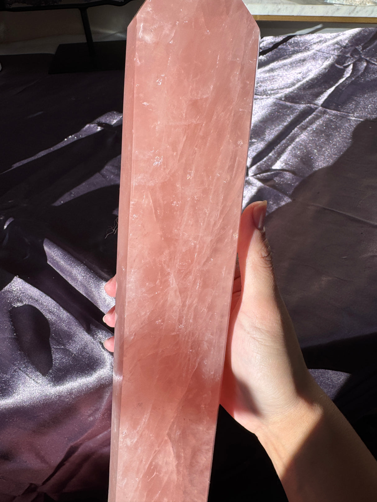 XL Juicy Rose Quartz Tower (imperfect)