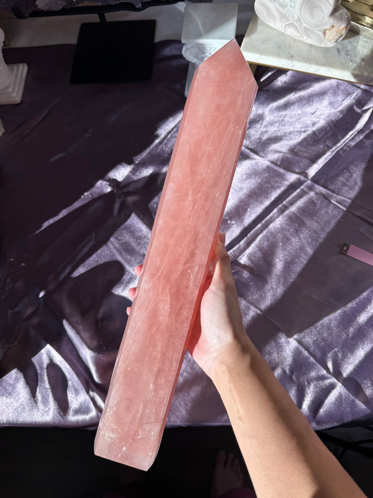 XL Juicy Rose Quartz Tower (imperfect)