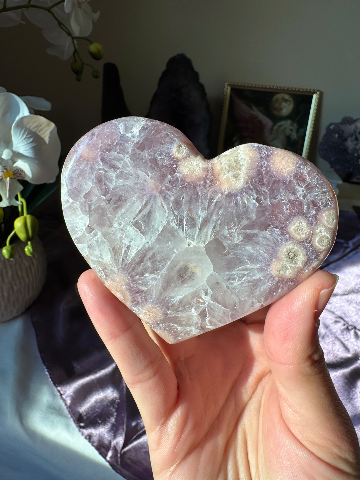 HQ Flower Agate Heart
