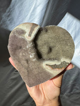 Smokey Sugar Druzy Rainbow Amethyst Heart