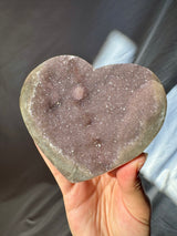 Lavender Druzy Rainbow Amethyst Heart