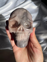 Pastel Pink Amethyst Skull with Orbs