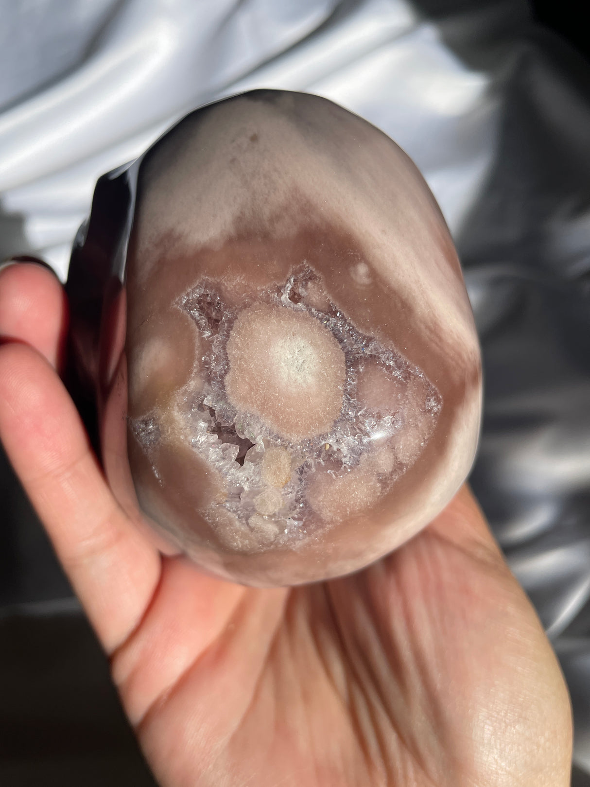 Pastel Pink Amethyst Skull with Orbs