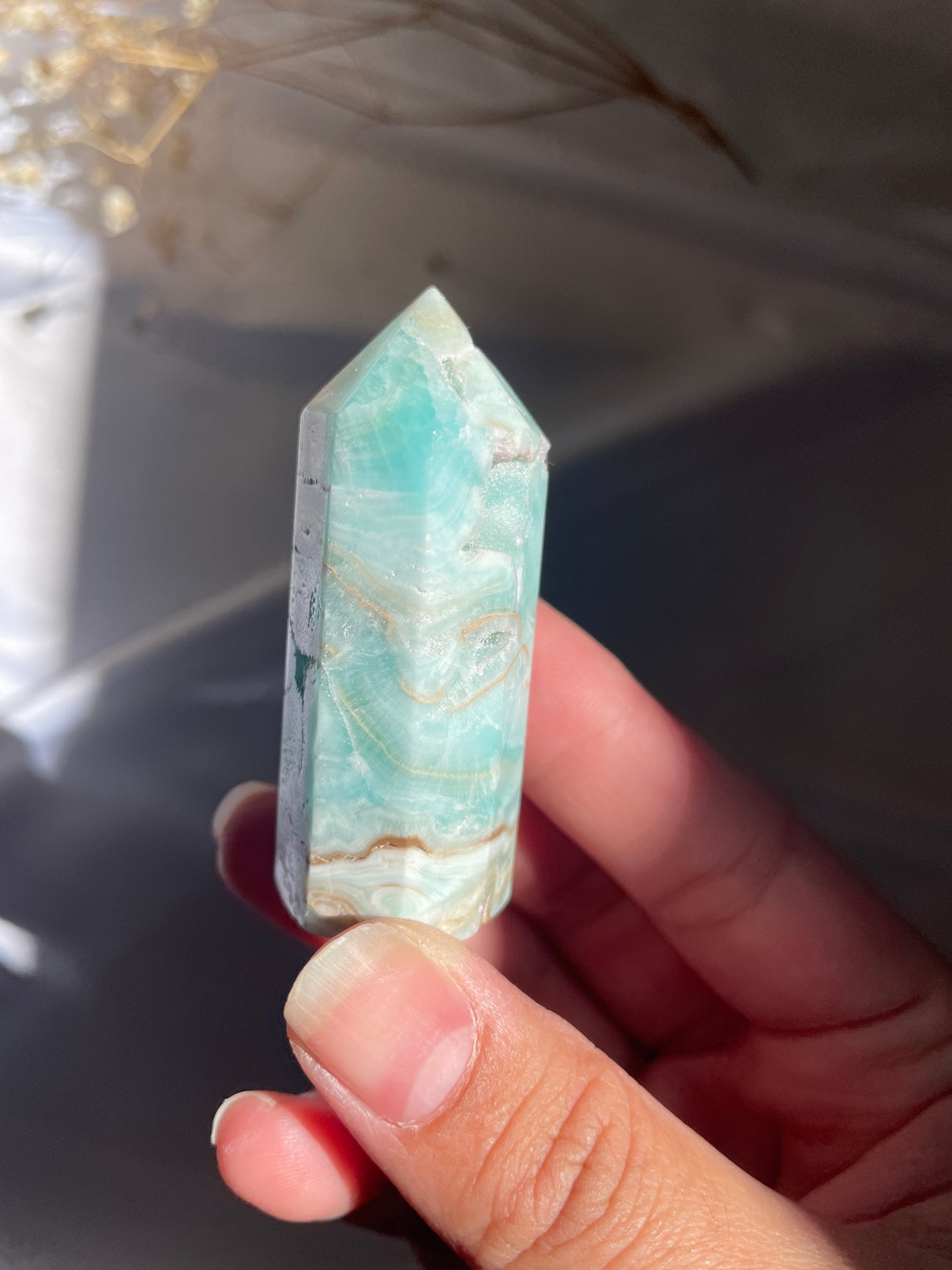 Blue Aragonite Point