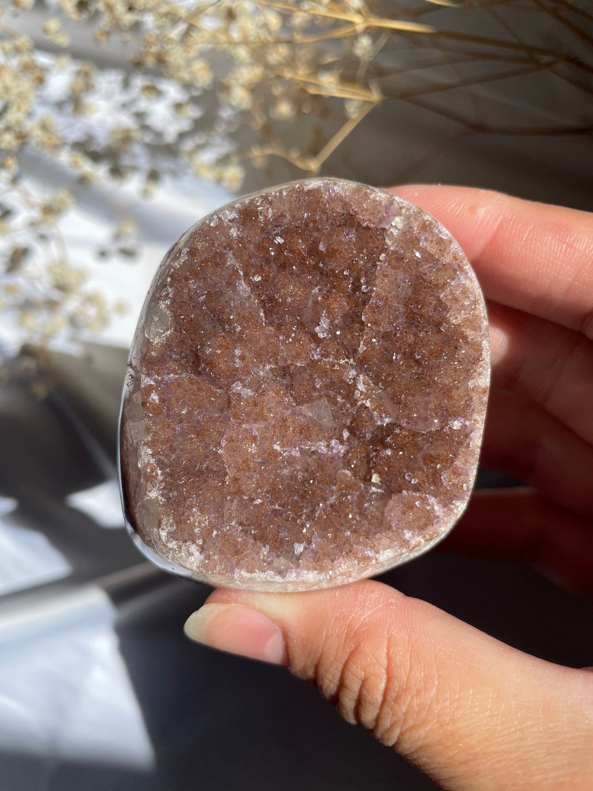 Rainbow Uruguayan Amethyst Cut Base