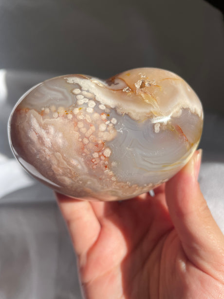 Colorful Pastel Flower Agate Heart