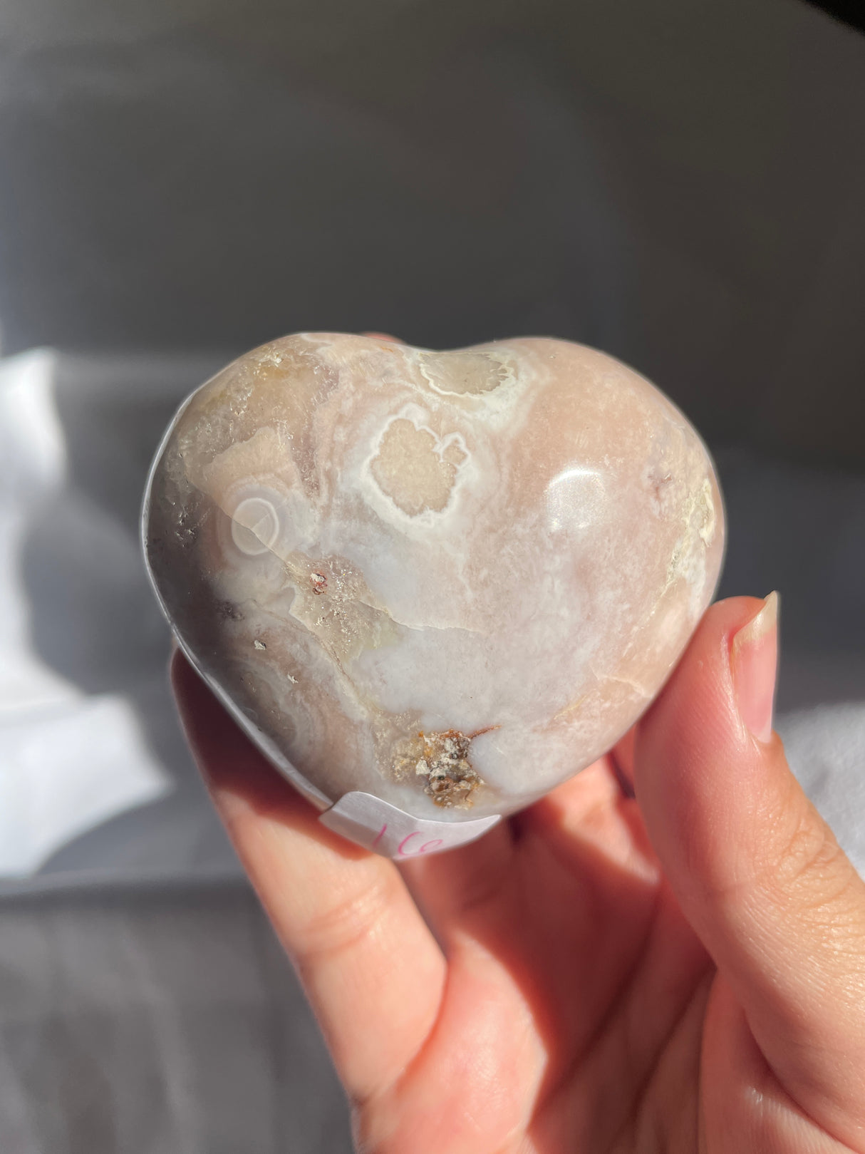 Pastel Flower Agate Heart
