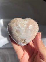 Pastel Flower Agate Heart