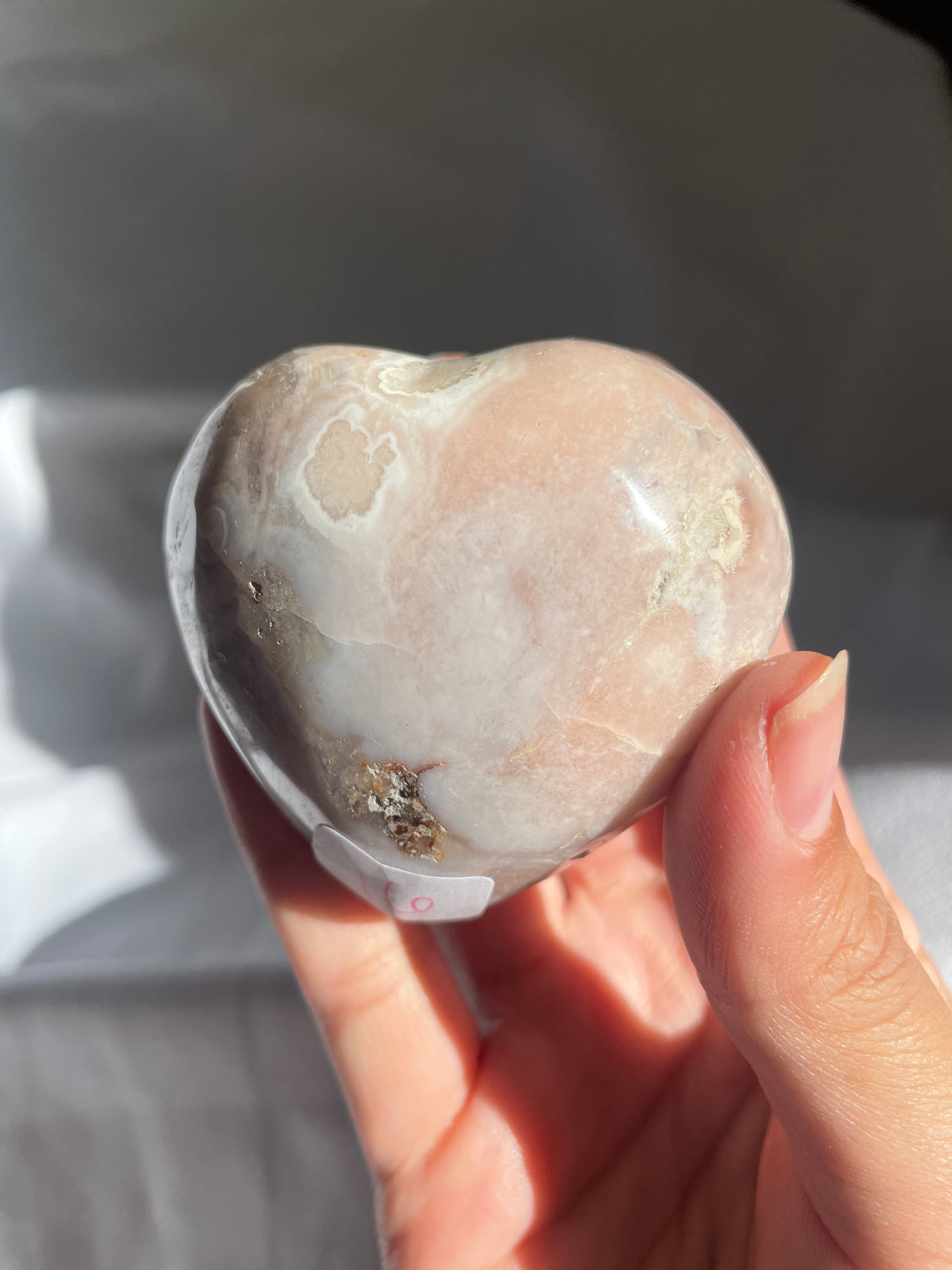 Pastel Flower Agate Heart