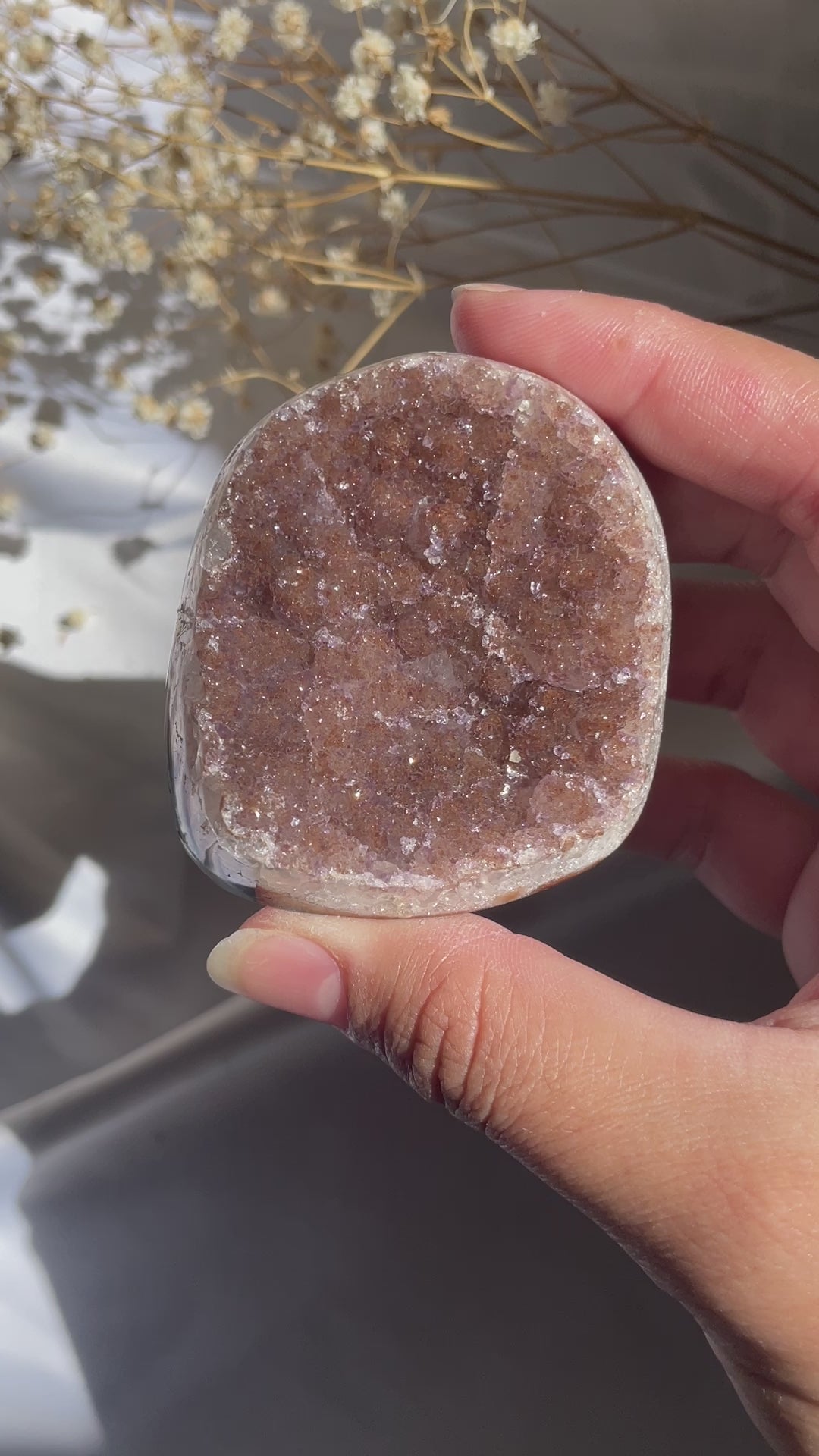 Rainbow Uruguayan Amethyst Cut Base