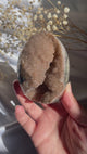 Sugar Druzy Mocha Rainbow Uruguayan Amethyst Cut Base
