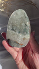 Green Sugar Druzy Rainbow Uruguayan Amethyst Cut Base