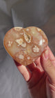 Flower Agate Heart with Carnelian