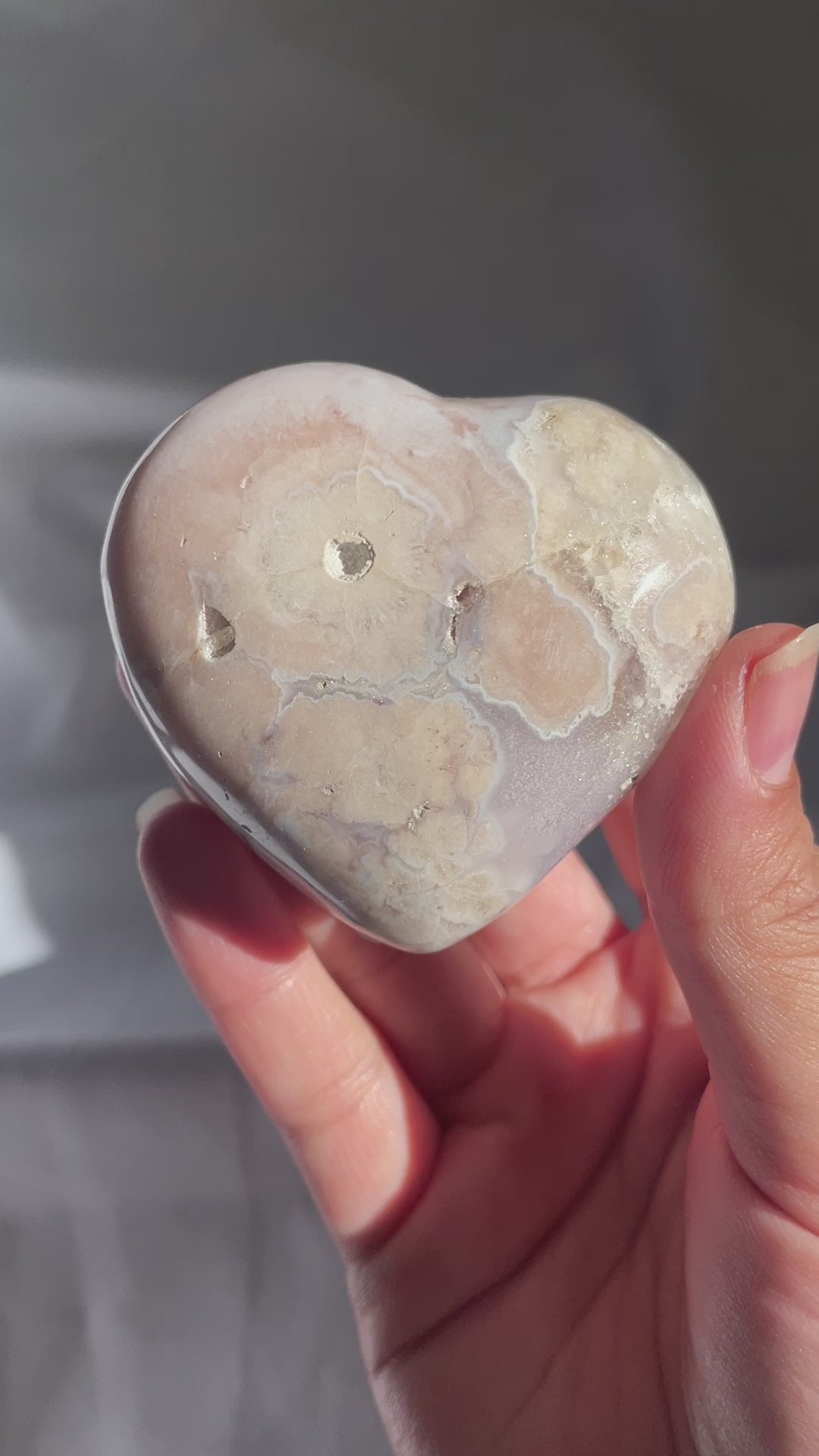 Pastel Flower Agate Heart