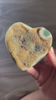 Funky Green Amethyst Heart with Gold Druzy