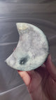Icey Silver Uruguayan Amethyst Moon with Calcite Formation