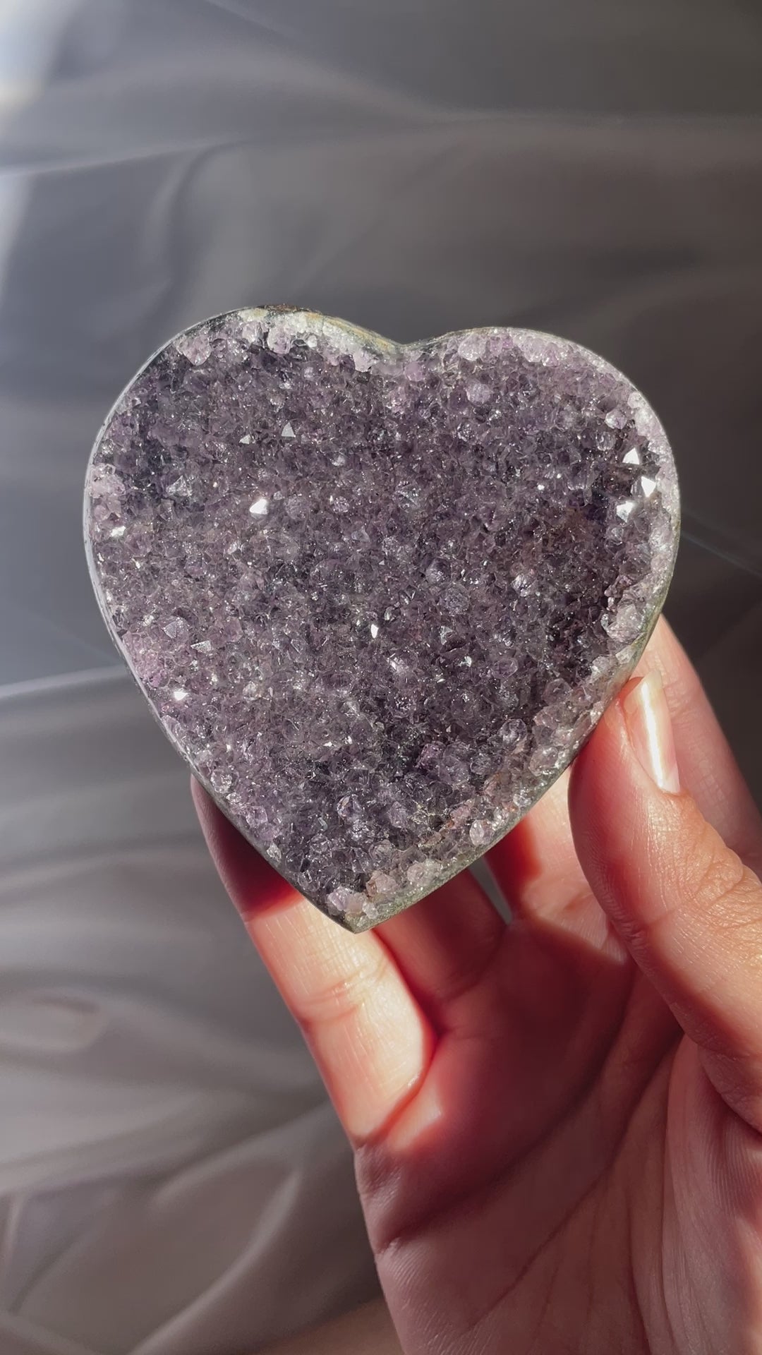 Midnight Deep Amethyst Heart