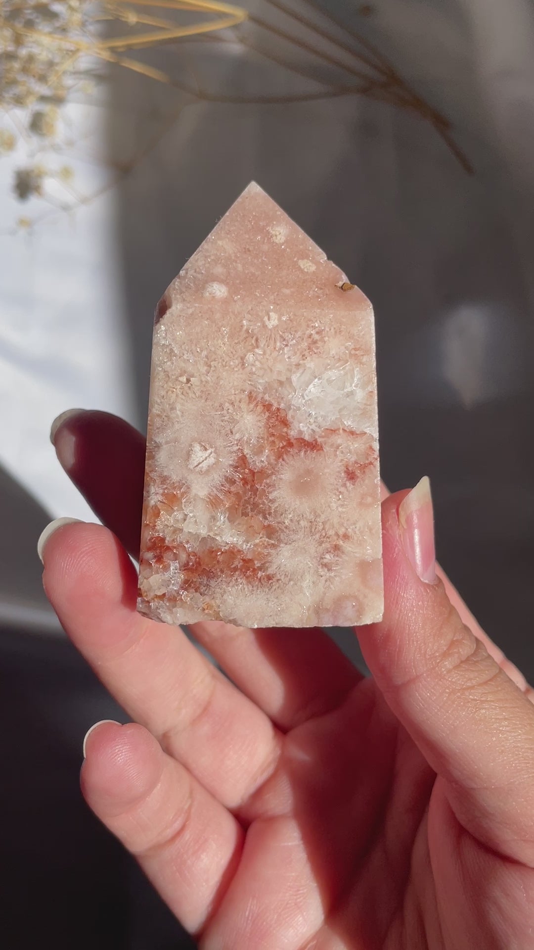 Flower Agate x Pink Amethyst Tower