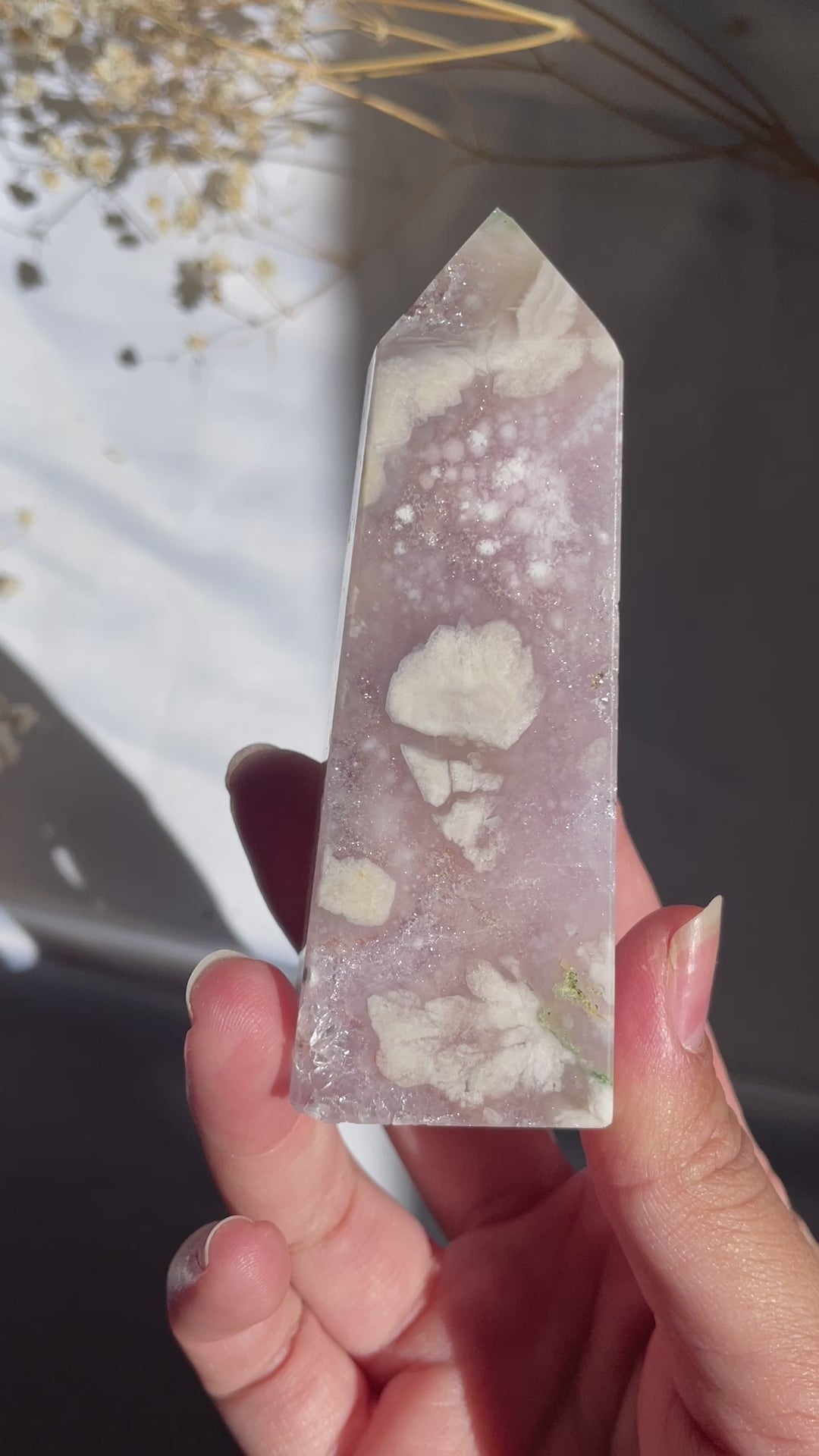 Flower Agate x Amethyst Tower