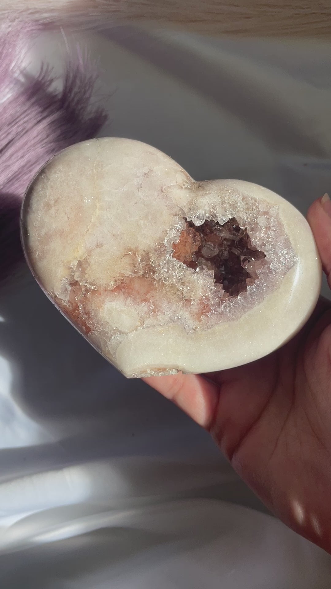 Druzy Pink Amethyst Heart